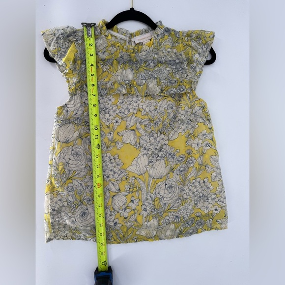 Monteau Los Angeles Chiffon Sleeveless Floral Multi-color Yellow/Black Top - Picture 8 of 13